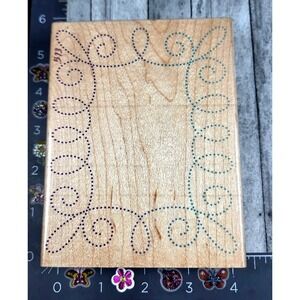 Stampendous Dotted Frame Swirl Rubber Stamp Wood #G25